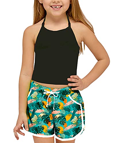 Image of Deerose Kids Hawaiian Swim Board Shorts Quick Dry Active Swim Trunk 5-14 Years