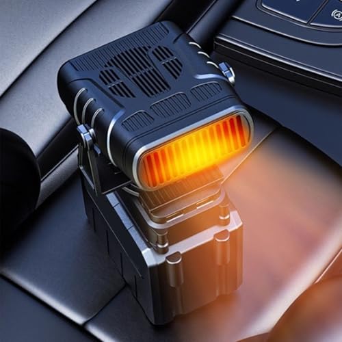 Asixxsix Calentadores de Automóvil Portátiles para Vehículos, Batería Recargable de 3.9AH Calentador de Espacio Eléctrico Descongelador de Parabrisas con Protección contra Vuelcos y (Enchufe de la UE)
