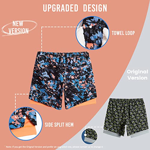 Image of maamgic Mens Workout Shorts 2 in 1 Stretch 5 inch / 7 inch Gym Shorts Running Shorts with Compression Liner Zip Pocket