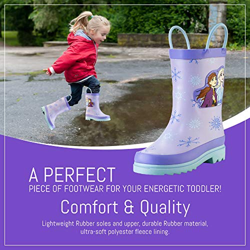 Disney Frozen Girls' Rain Boots – Waterproof Rubber Boots with Anna & Elsa Print (Toddler/Little Kids)4