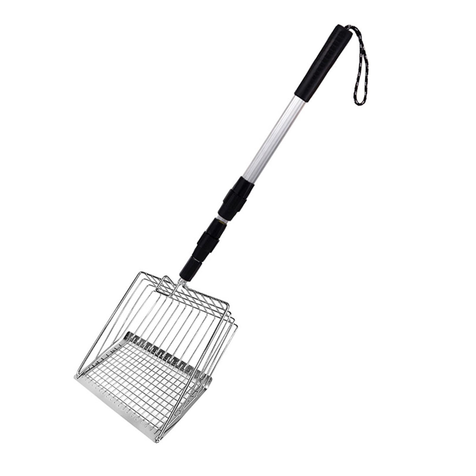 PLCPDM Retractable Cats Litter Shovel Efficient Waste Sifter Scooper for Pet Waste Cleaning Sifting Efficient for Chicken Coops Cats Litter Sifting Scooper