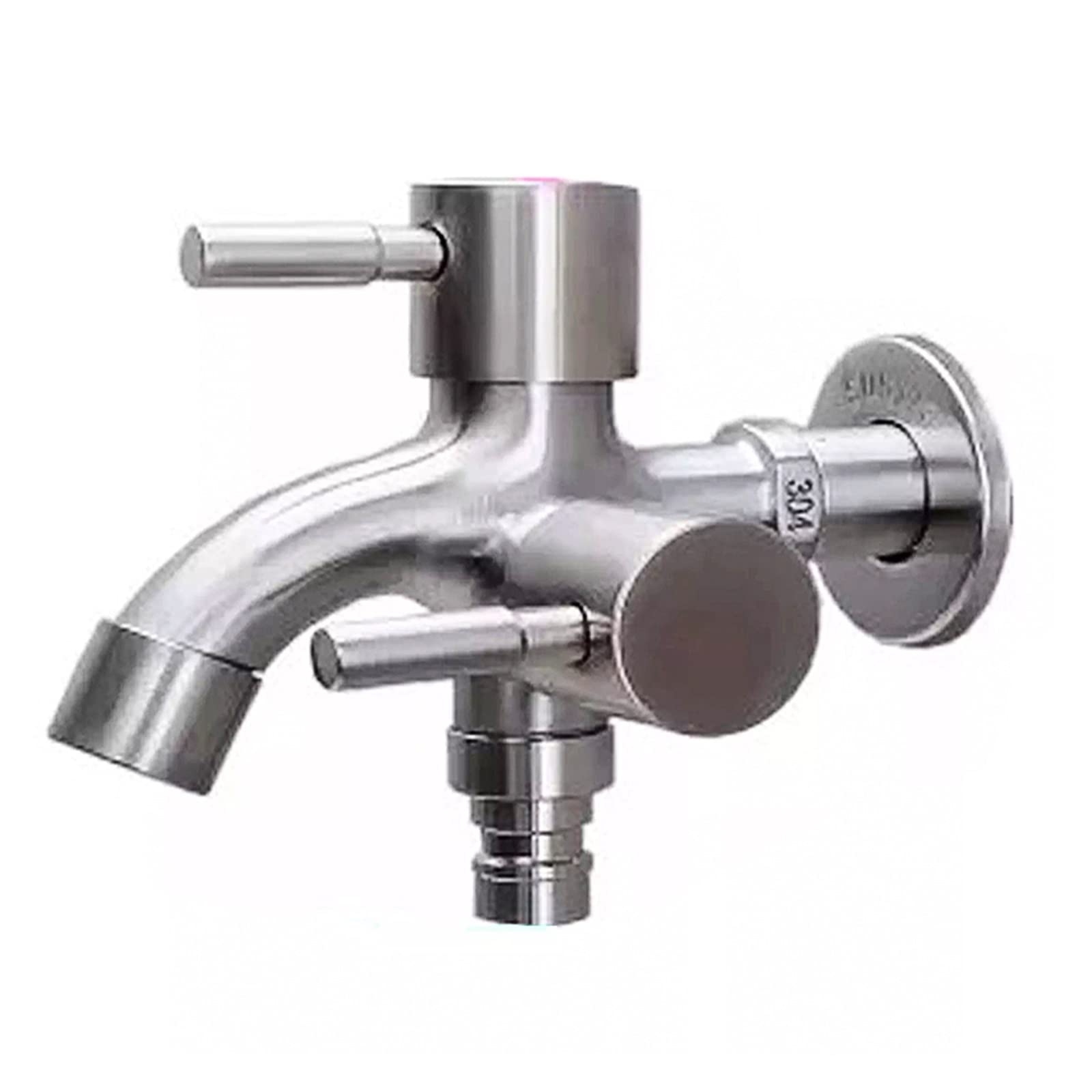 Rubinetto doppio a parete per lavatrice, mocio, multifunzionale, per esterni, balcone, bagno, cucina, acqua, rubinetti per rubinetti (Kk03)