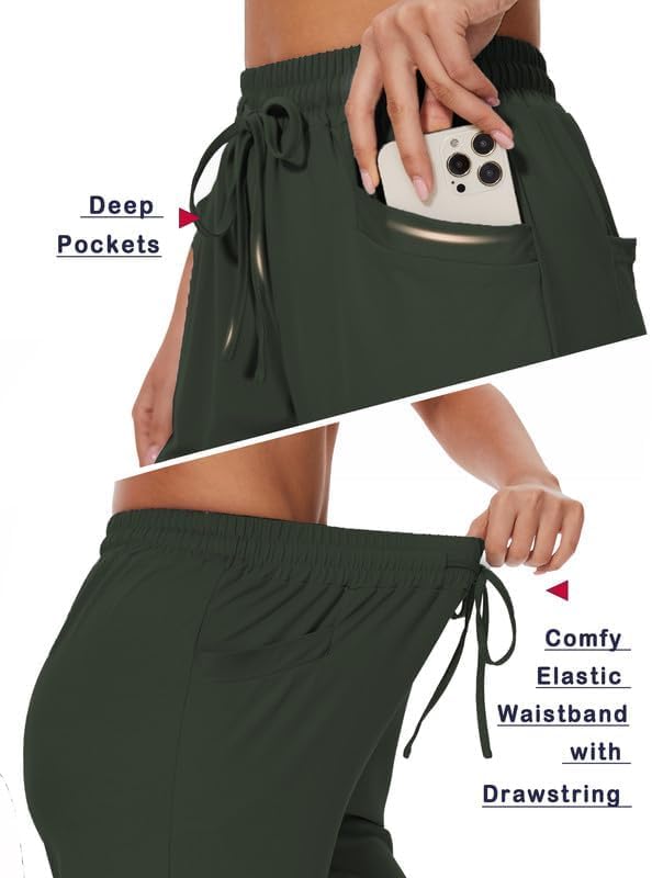 Women's Casual Pant with 3 Pockets Straight Leg Lounge Swaetpants Drawstring Lightweight Comfy Pajama Pants - Image 6