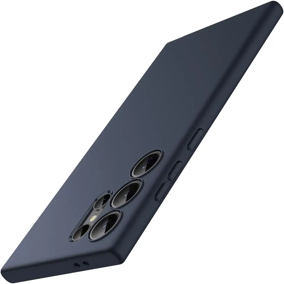 JETech Capa Fina Fit para Samsung Galaxy S24 Ultra 5G, Proteção Total da Lente da Câmera, Case Protetora Fina de TPU Macio para Telefone, Acabamento Fosco, Capinha à Prova de Choque (Azul Escuro)
