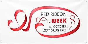 Amazon.com: I Wear Red For Red Ribbon Awareness Week Banner Backdrop ...