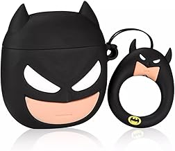 FOLX FAC20 Air-Pods Pro Soft Silicone Protective Case 3D Design Shockproof Case Cover with Anti-Lost Metal Keyring Compatible for Apple AirPods Pro [ AIRPOD NOT Included ] (Batman)