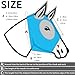 Fine Mesh Horse Equine Fly Mask with Ears UV Protection Soft for Horse(M Blue)