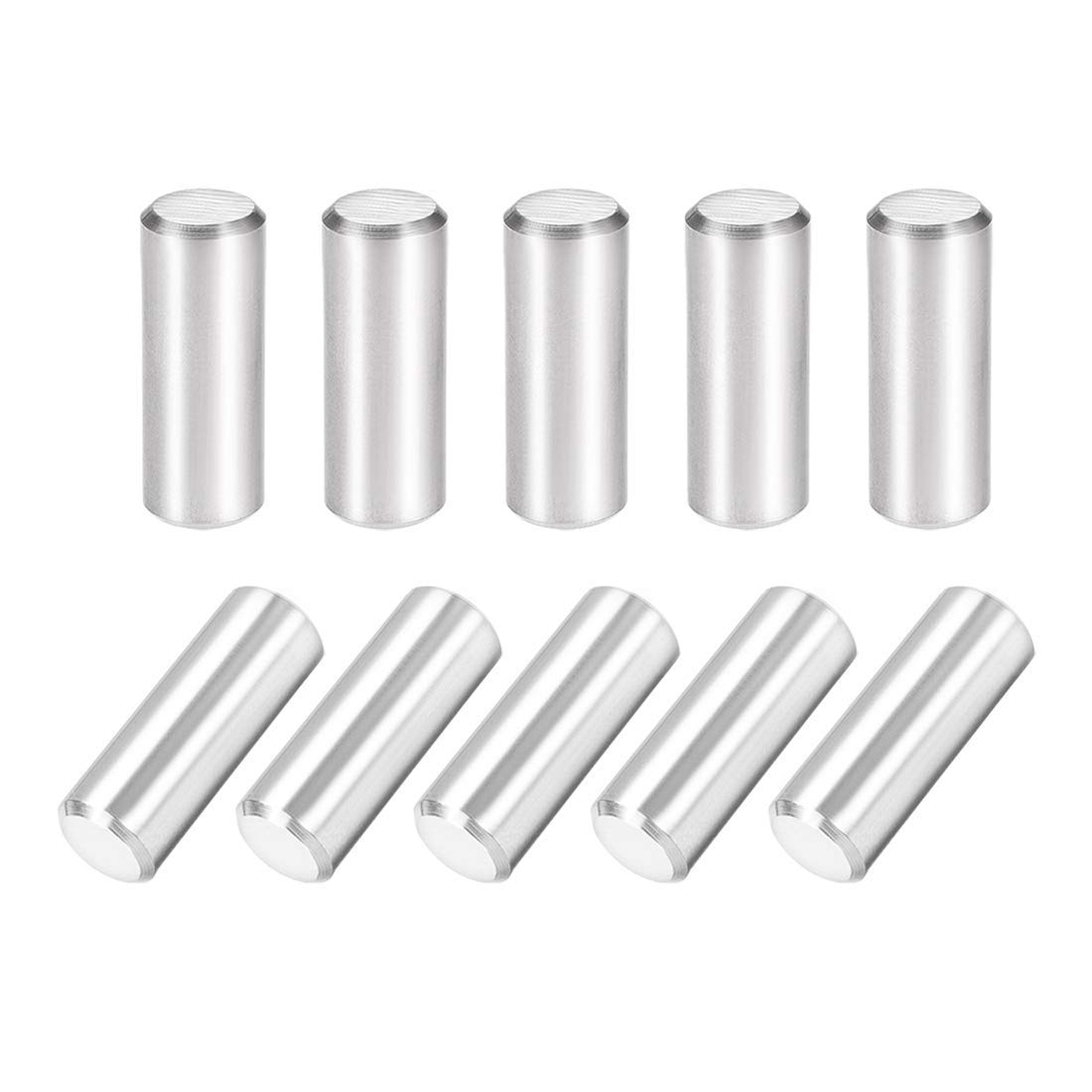 10 Perni Cilindrici In Acciaio Inossidabile 316 | 10x25 Mm | Per Scaffalature, Macchinari, Progetti In Legno | Tono Argento