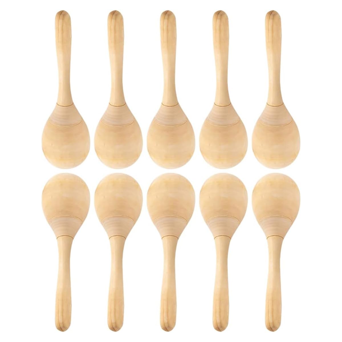 Loufy 10 Pièces Maracas Hochets à Percussion à Main Bricolage Maracas en Bois avec Son de Coup Net pour Cadeaux de Fête Musicale Facile à Utiliser