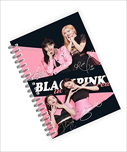 Image of MACRO BTS GIRLS VERSION HI QUALITY 160 RULED PAGED NOTEBOOK+ FREE NAME PERSONALIZED BOOKMARK (BLACK PINK SIGNATURE)
