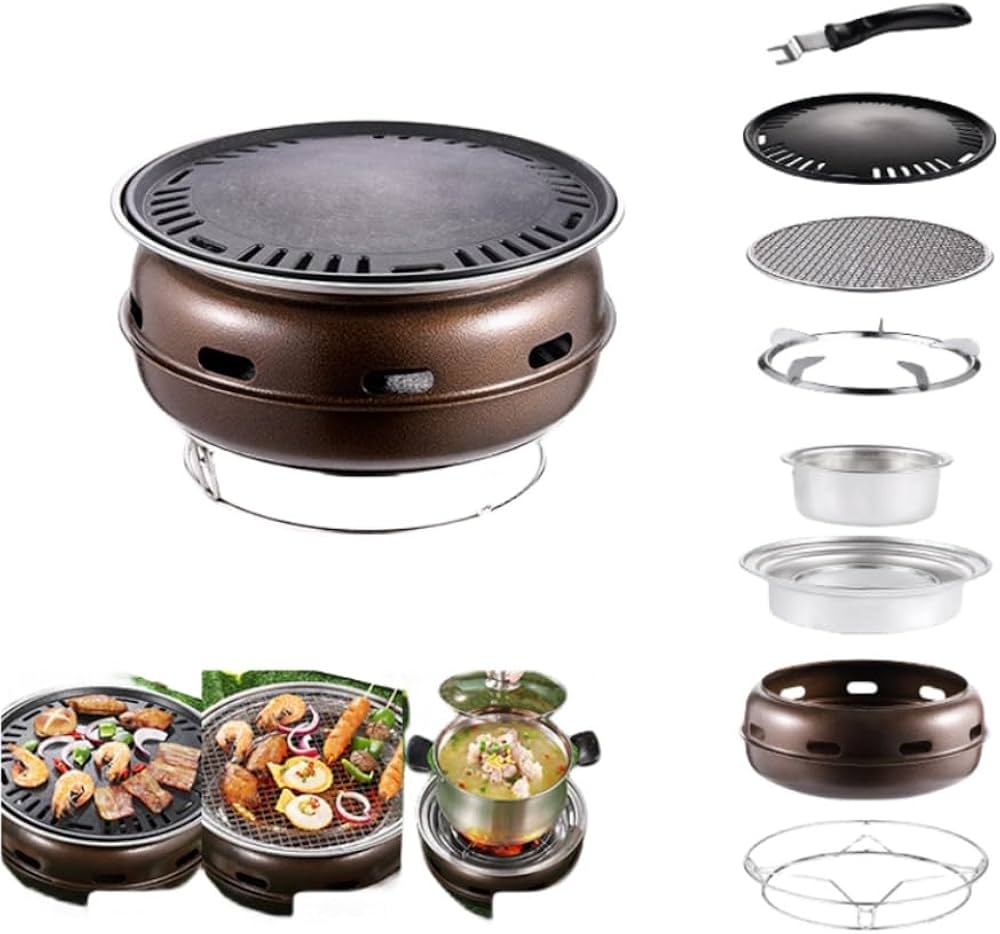 「BBQ•焼肉用」ステンレス製　炭火コンロ BBQ•焼肉用」ステンレス製 炭火コンロ BBQ•焼肉用」ステンレス製 炭火