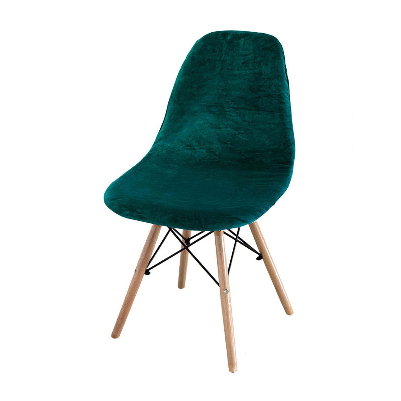 Fansu Terciopelo Fundas para Sillas de Comedor Elásticas, Escandinavo Fundas para Sillas Estilo Nórdico Cubierta Protectora de Silla Sin Brazospara Cocina Oficina Hogar (Verde Oscuro,4 Piezas)