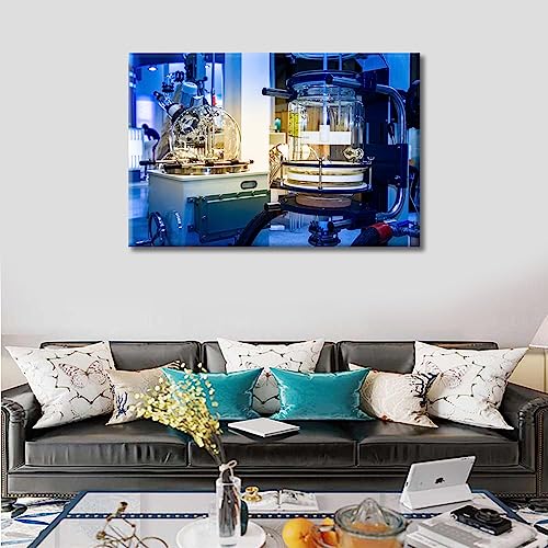 Image of TUMOVO Home Decor Clinical Laboratory Poster Canvas Paintings Wall Art 1 Pieces Laboratory Research Concept Bedroom Decor Wall Art Medical Canvas Wall Art Framed Ready to Hang, 24 inch Wx36 H