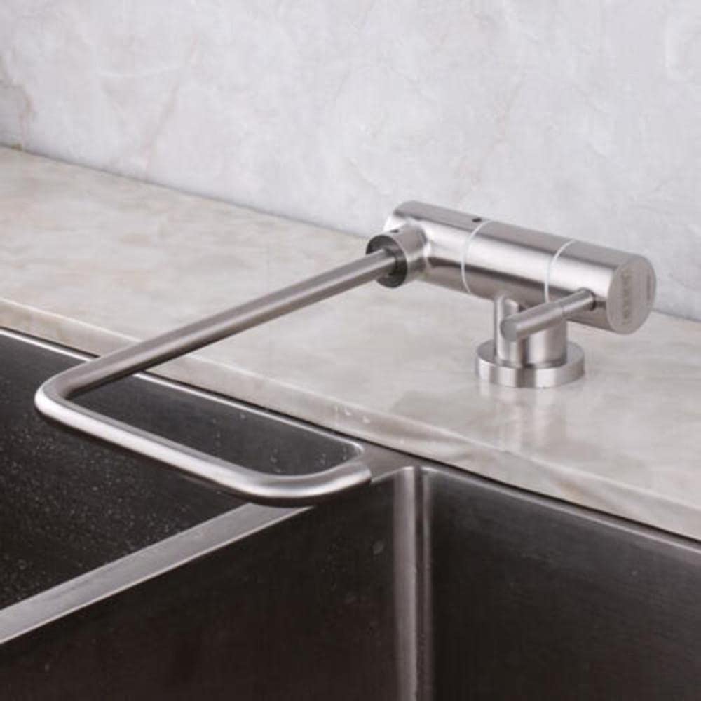 Grifo con Filtro de Agua, Grifo para Beber Recto Cepillado de Acero Inoxidable, Grifo Giratorio Plegable de Agua fría, Grifo de Agua Pura-A