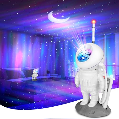 Projecteur d'étoiles astronaute pour apaiser le sommeil avec veilleuse et télécommande