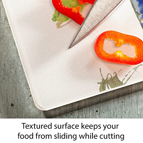 Counterart Lovitude Flowers 3Mm Heat Tolerant Tempered Glass Cutting Board 15” X 12” Manufactured In The Usa Dishwasher Safe #TOP2