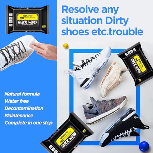 Shoe wipes 2 Pack 60 Pcs Sneaker Wipes Cleaner Quick Wipes Travel Portable Removes Dirt, Stains4