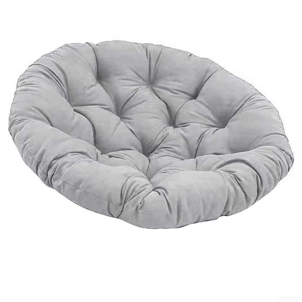 Hasaller Cojín Redondo para Silla de Papaya para jardín Resistente al Agua para Mecedora para Colgar en la Pared Redondo para Hamaca de ratán(Gris Claro)