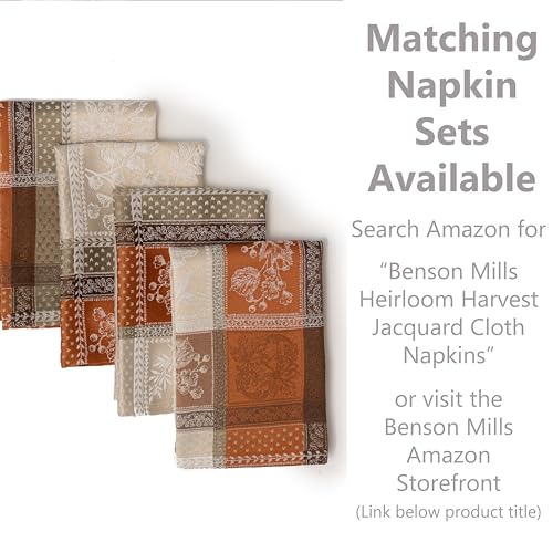 image for Benson Mills Heirloom Harvest Yarn Dyed Jacquard Fabric Table Cloth, F