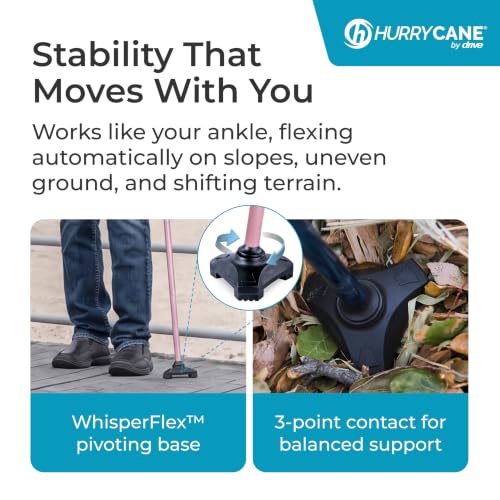 Image of HurryCane HCANE-PP-C2 Freedom Edition Foldable Walking Cane with T Handle
