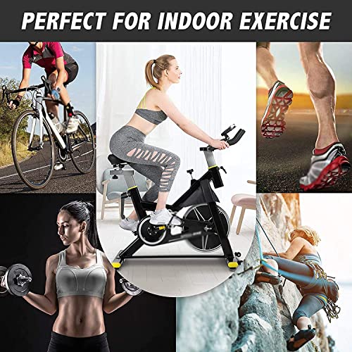 Image of Exercise Bikes Indoor Cycling Stationary Upright Bike Comfortable and Quiet Cardio Workout Machine LED Digital Display stepless Resistance for Home Gym