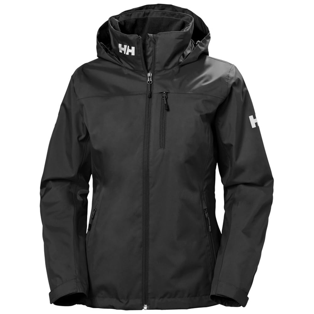 Helly Hansen Women's W Crew Hooded Midlayer Jacket, Black, L