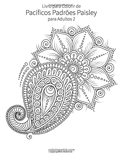 Livro para Colorir de Pacíficos Padrões Paisley para Adultos 2