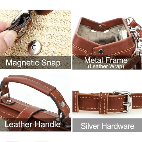 Image of CONTACTS Full Grain Leather Doctor Purse Bag for Women Top Handle Bag Vintage Handbag Shoulder Bag