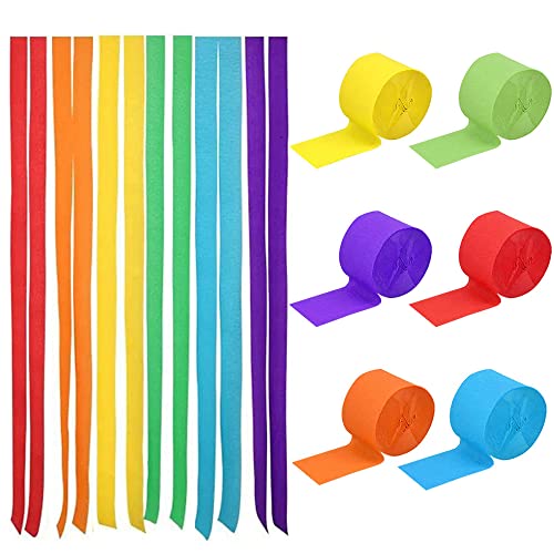 Set 6 Rotoli Carta Crespa Colorata | 25 Metri X 4,5 Cm Larghezza | Per Decorazioni Matrimoni, Compleanni, Feste E Lavori Creativi Fai Da Te
