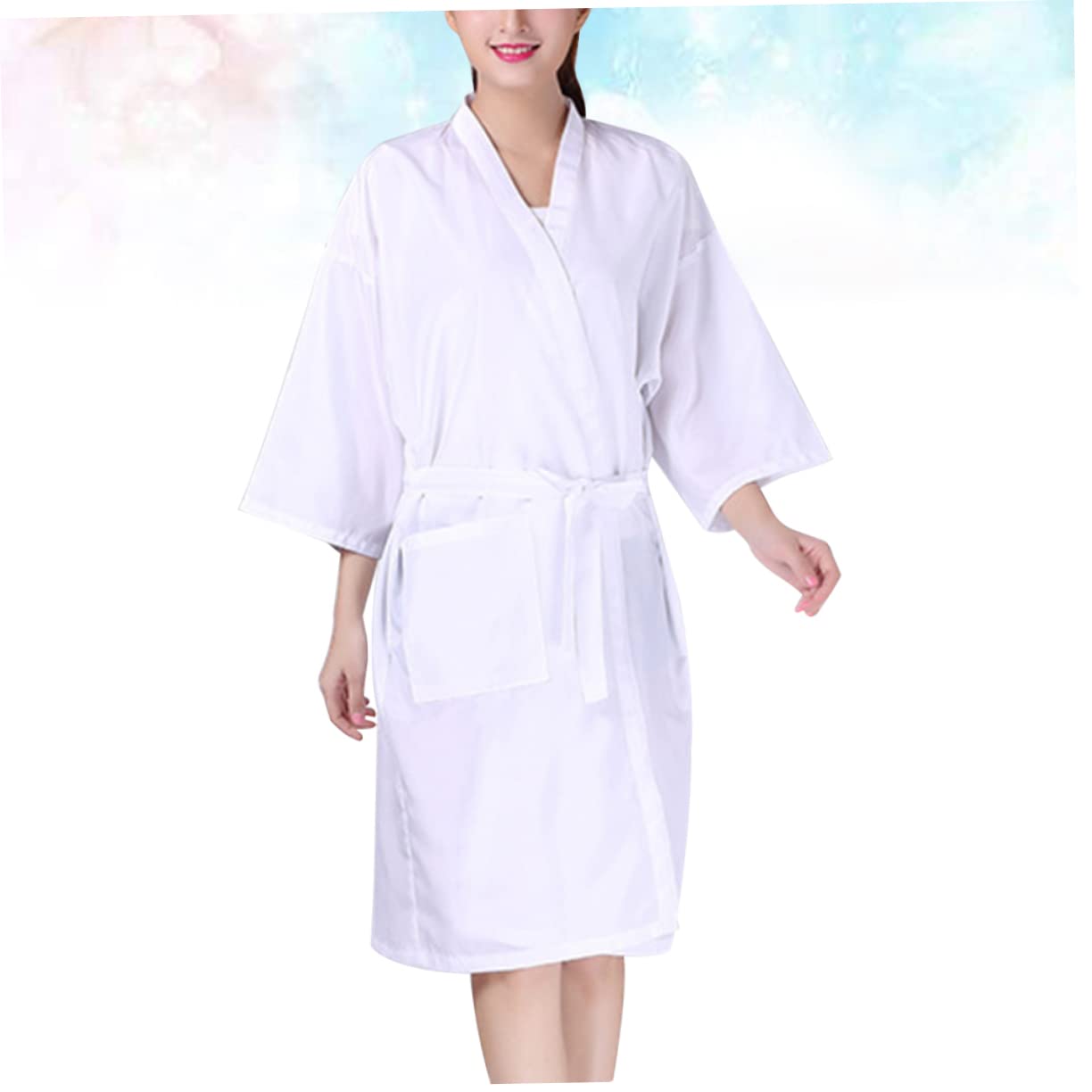 minkissy 1 Pc Camisón Kimono Vestido Delantal De Corte De Pelo Capa De Peluqueria Corte De Pelo Albornoces De Hotel para Mujer Seguridad Bata Perder Servicio Al Cliente Proteccion
