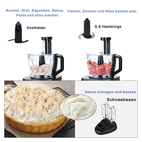 TopStrong Robot da Cucina Multifunzione e Frullatore, 1100W, 11 in 1 Food Processor, (Gancio per impastare, Frullatore, Spremiagrumi e macinacaffè) Capacità 3.2L - immagine 3