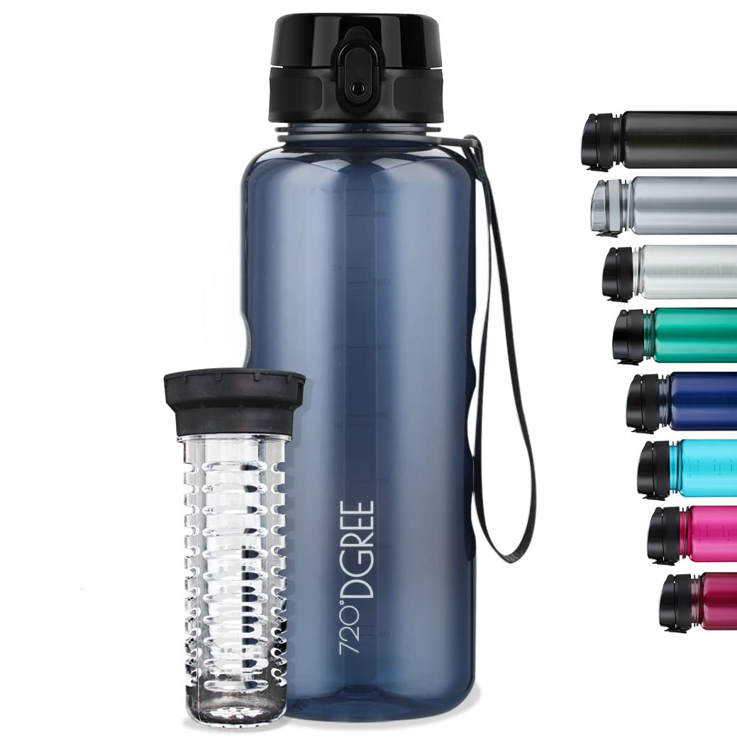 720°DGREE Botella Agua 1 Litro “uberBottle“ - Tamiz-Fruta, softTouch - Sin BPA, Prueba de Fugas, Reutilizable - Cantimplora, Water Bottle ideal para Deporte, Fitness, Gimnasio, Senderismo, Ciclismo — view 227
