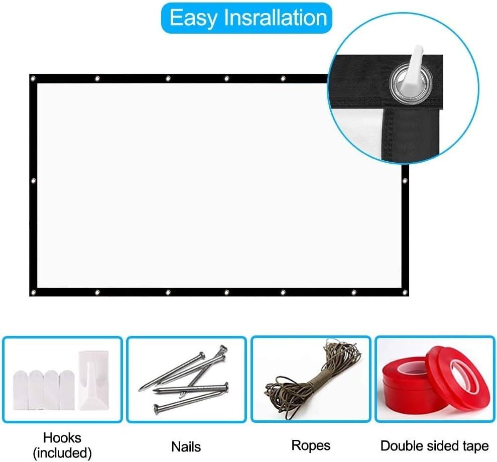 Pantalla de proyección portátil plegable blanca mate miniatura 5
