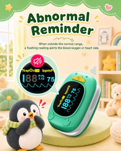 Image of HOLFENRY JKS50A Pulse Oximeter-Oxygen Monitor Fingertip Pulse Oximeter Fingertip, Large Display, Included with AAA Battery