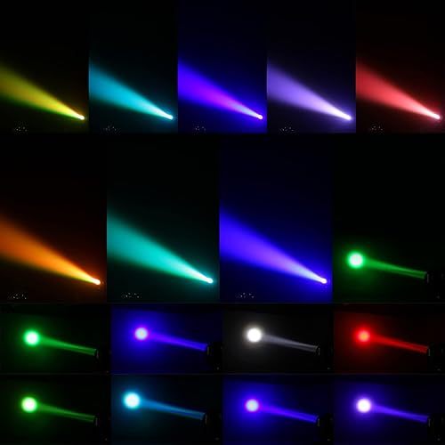 Miniatura 5 de Luces de cabeza móvil de 60 W, luces LED de escenario, haz RGBW, tira de ciclo de halo para DJ, activación de sonido DMX 512 para eventos, fiestas,