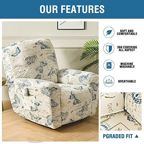 Image of Eco-Ancheng Recliner Slipcovers 4-Pieces Lazyboy Recliner Covers Recliner Couch Covers Recliner Chair Cover Non Slip Reclining Slipcovers with Storage Pockets Furniture Protector for Living Room