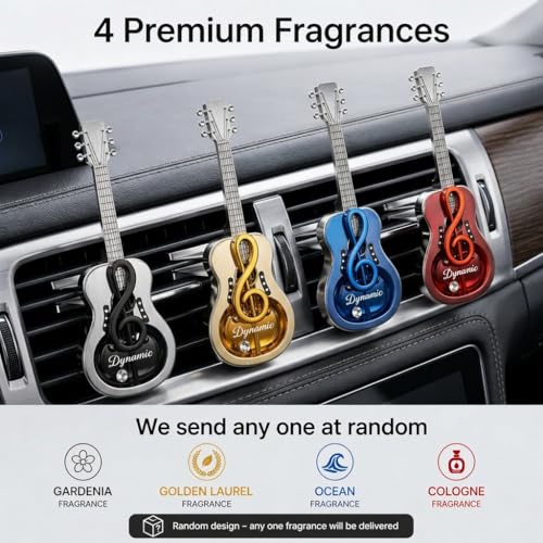 Image of DETACHI Luxury Car Perfume Dashboard Freshener Long Lasting Fragrance Premium Guitar Design Interior Scent Accessory Gift