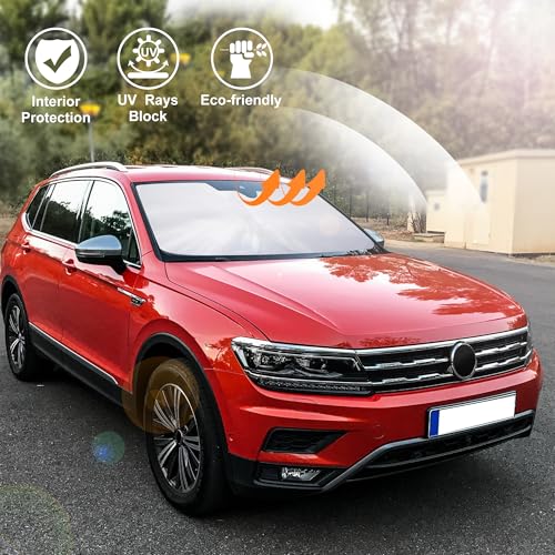 Image of Windshield Sun Shade Fit for 2018-2023 2024 2025 2026 Volkswagen VW Tiguan Accessories Window Sunshade Shield Sun Visor Heat Protection