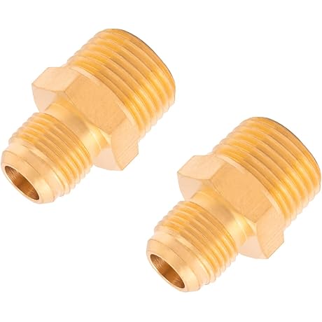 SUNGATOR 3/8' Flare to 1/2' NPT Tube Fitting, Brass Half-Union