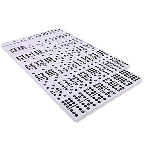Double 9 Large White Domino Set en Estuche Púrpura miniatura 6