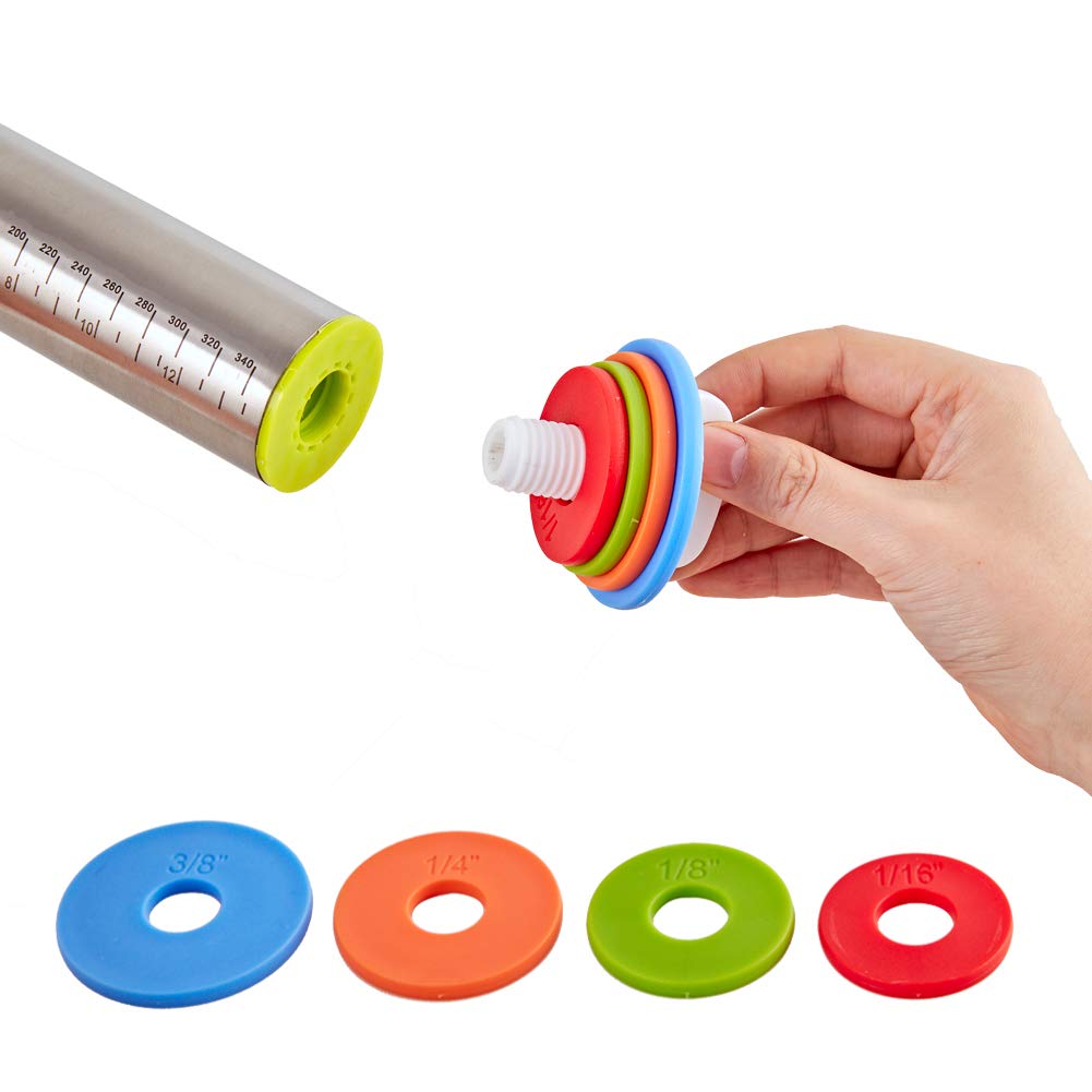 MTNZXZ Rolling Pins Adjustment Ring and Screw, Rolling Pin Guide Ring Spacer, Replacement of Accessories for Adjustable Stainless Steel or Wood Rolling Pins