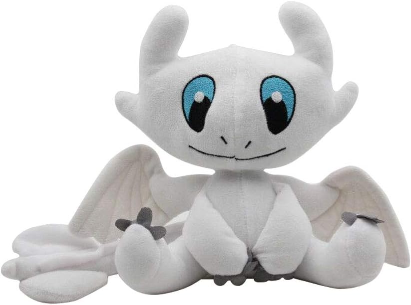 HTTYD How to Train Your Dragon 3 White Dragon Light Fury Plush Toy Soft Stuffed Doll 10 Inch…