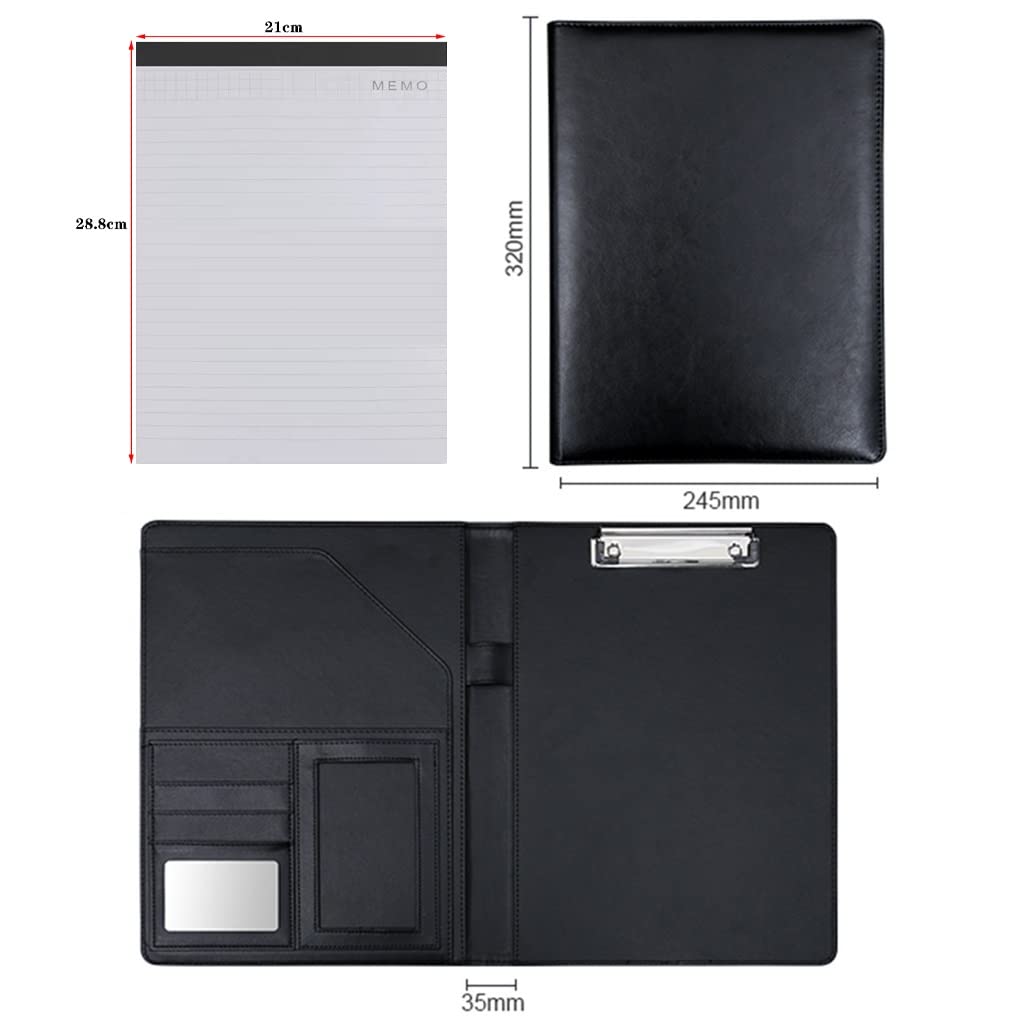 Zdejmujący się Ring Binder i Notepad, Teczka organizera do portfolio A4, format Letter, 320x245x35 mm, podkładka z PU, wielokolorowa(Rose Red,8 Bit+5*note pad)