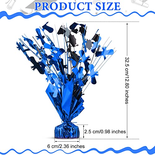 Image of Jetec 3 Pcs Graduation Table Centerpieces Graduation Table Decoration Glitter Foil Graduate Centerpieces for 2026 Grad Party Graduation Certificates(Blue)