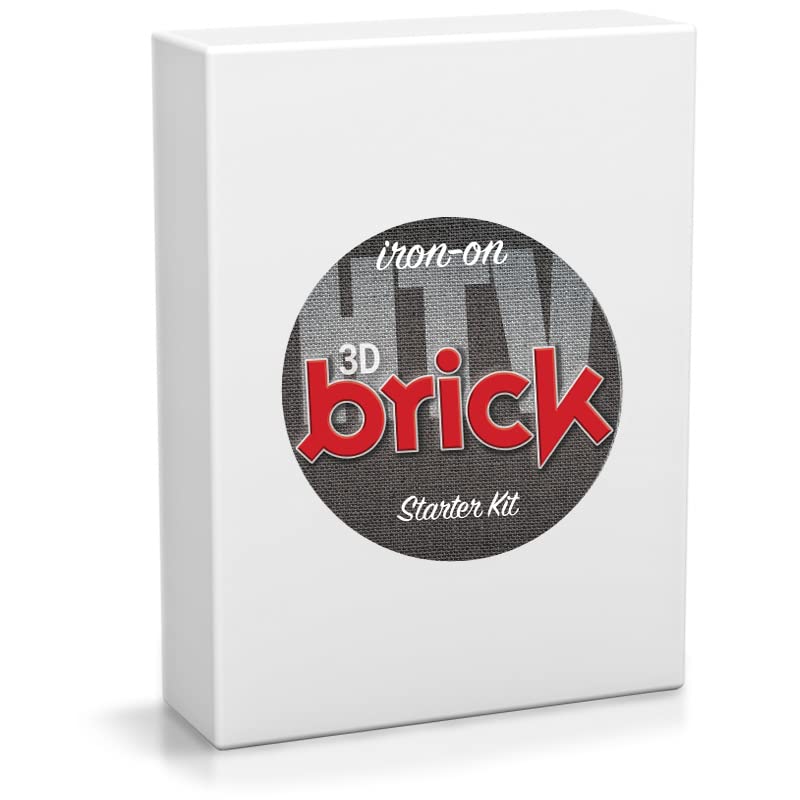Greenstik Materials GM Crafts Brick Heat Transfer Vinyl Starter Kit | For 3D Effect Designs | Contains 8 HTV Sheets, Weeding Hook, A4 Silicone Sheet, Shatter Proof Storage Box