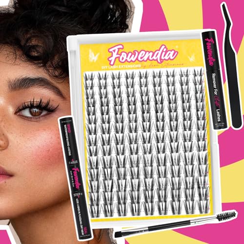 Fowendia Wispy Lash Clusters Kit C Curl Cluster Lash, DIY Eyelash Extension Kit and Lashes Cluster 8-18mm with Bond, Seal, and Remover - Invisible Band, Spike Eyelashes Glue-Free Lower, Freya-kit by Fowendia - Image 7
