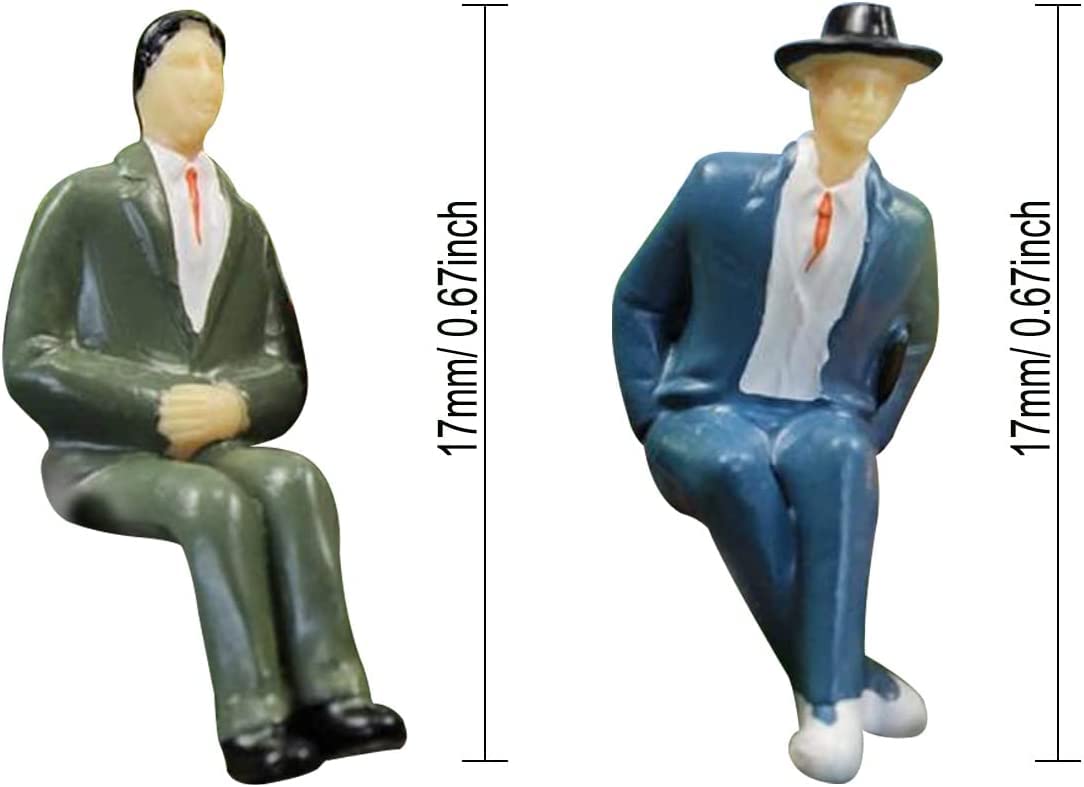 Accessoires Train Miniature 60 Figurines Train Miniature H0 1:87 - Passagers Assis Et Debout Personnages Train 1:87