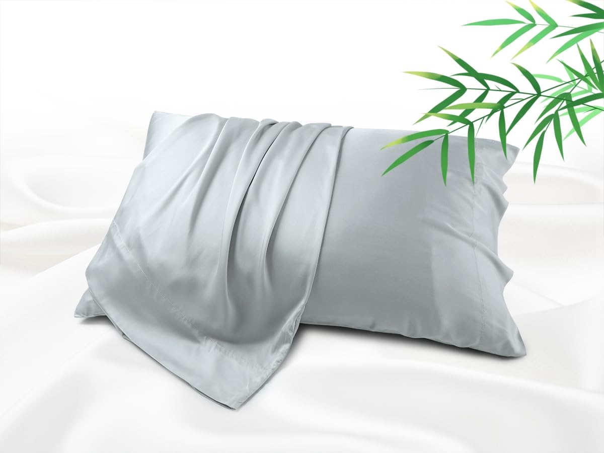 Queen Size Pillowcase Bamboo Viscose - Set of 2 Envelope Style 400 Thread Count Cooling Pillow Case 30x20