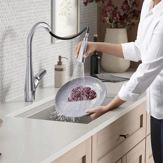 Stainless Steel Touchless Pull-Down Kitchen Faucet with Spray