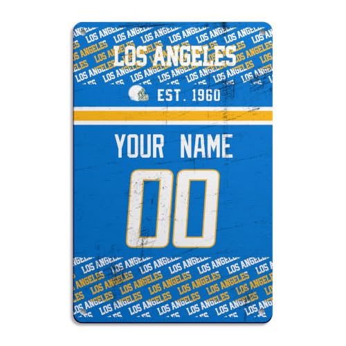 Image of Los Angeles Metal Sign for Outside Custom Name and Number Gifts